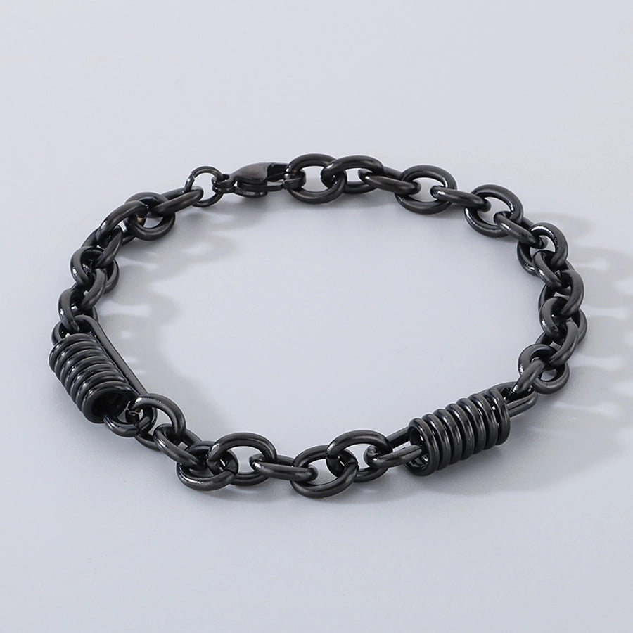 Simple Style Solid Color 304 Stainless Steel 18K Gold Plated cable chain Bracelets In Bulk