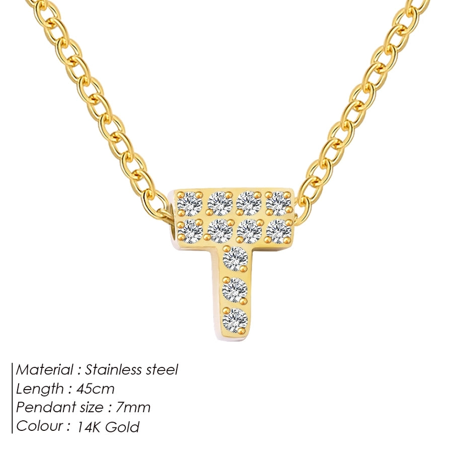Jewelry Modern Style Simple Style Letter 304 Stainless Steel Pendant Necklace