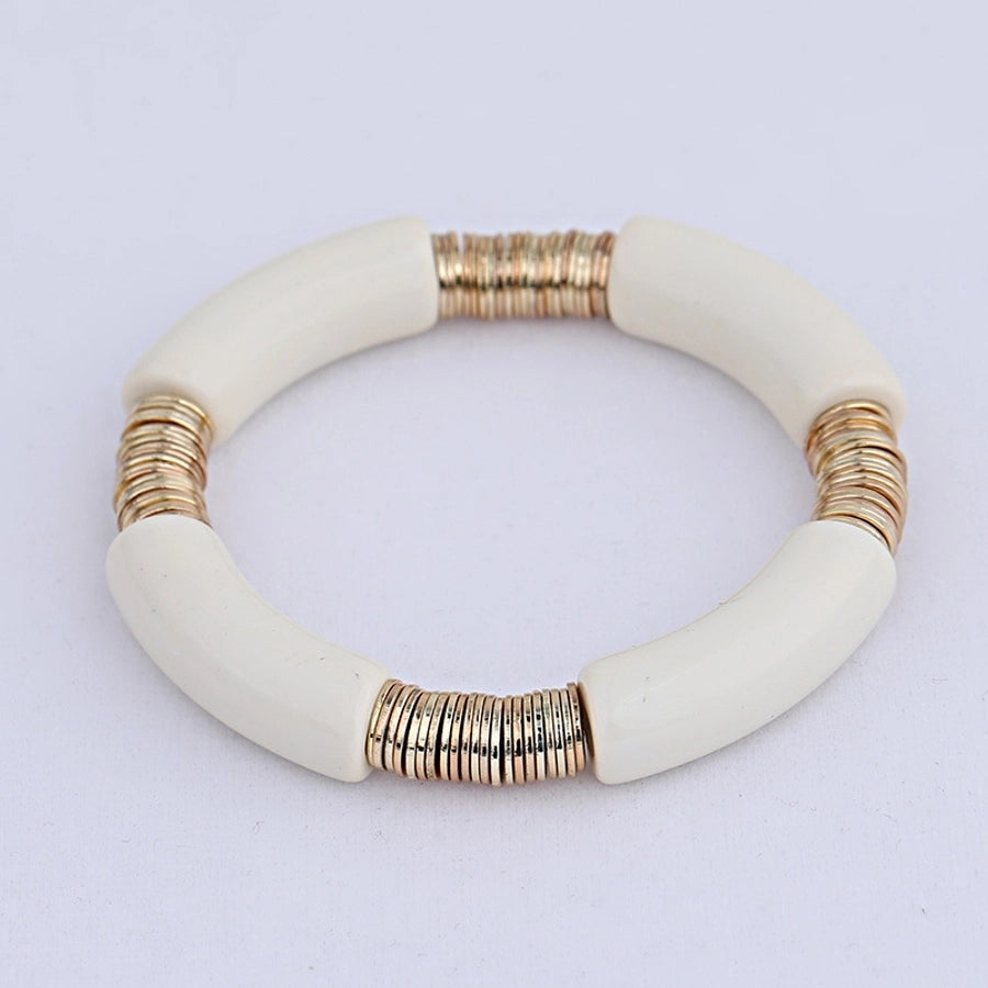 simple style classic style round arylic metal  bracelets